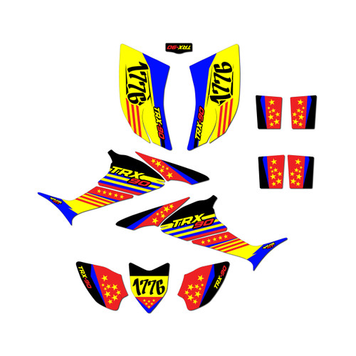 honda trx90 graphics kit 2006-2026 usa series blue