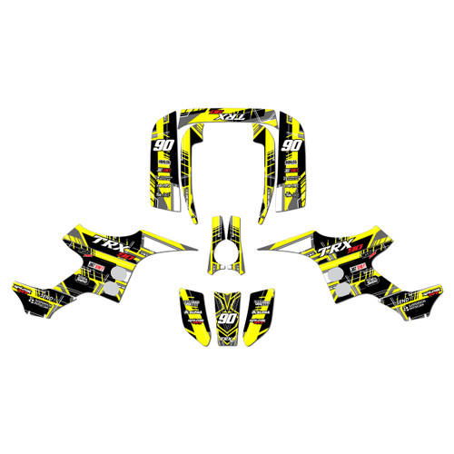 honda trx90 graphics kit 1993-2005 swift series yellow