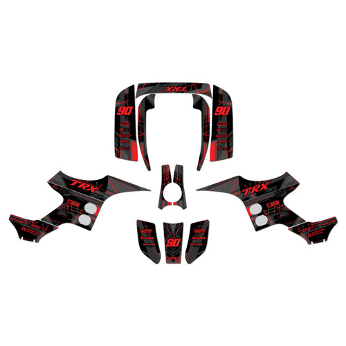 honda trx90 graphics kit 1993-2005 swift series red-shift