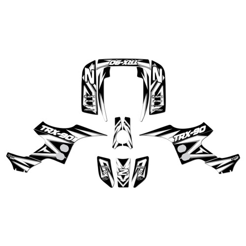 honda trx90 graphics kit 1993-2005 vision series white