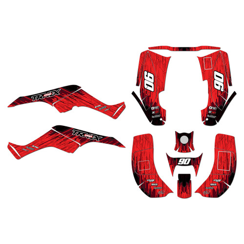 honda trx250ex graphics kit 2001-2004 fracture series red