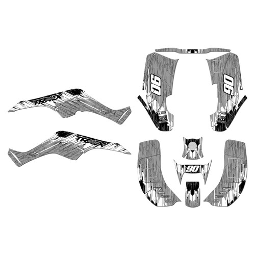 honda trx250ex graphics kit 2001-2004 fracture series white