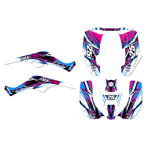 honda trx250ex graphics kit 2001-2004 shred series magenta