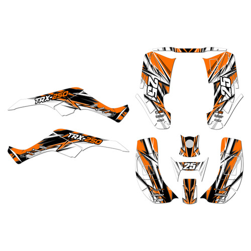 honda trx250ex graphics kit 2001-2004 shred series orange