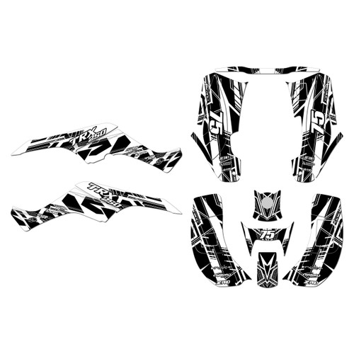 honda trx250ex graphics kit 2001-2004 swift series white