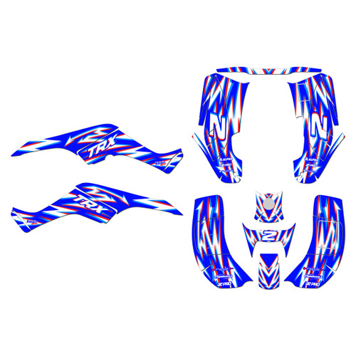 honda trx250ex graphics kit 2001-2004 vision series blue