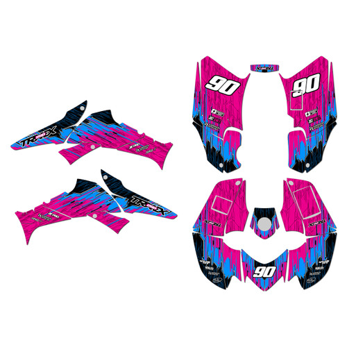 honda trx250ex graphics kit 2006-2026 fracture series magenta