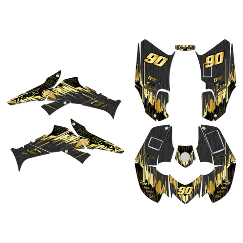 honda trx250ex graphics kit 2006-2026 fracture series gold