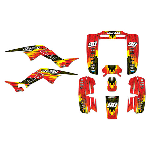 honda trx250r graphics kit all years fracture series red
