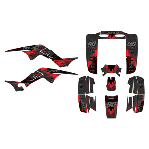 honda trx250r graphics kit all years fracture series red-shift
