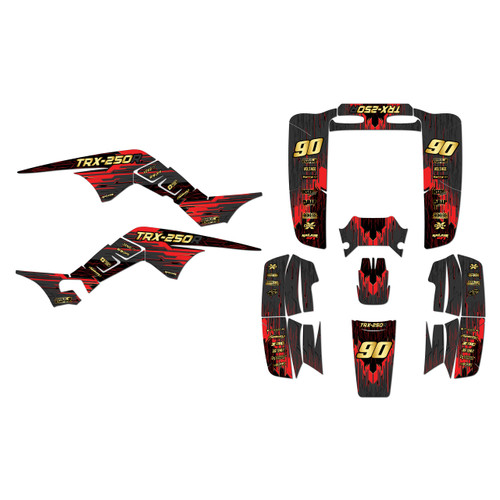 honda trx250r graphics kit all years fracture series gold