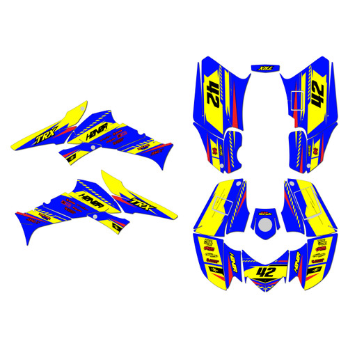 honda trx250ex graphics kit 2006-2026 lethal series yellow