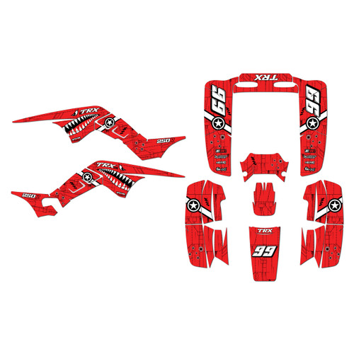 honda trx250r graphics kit all years predator series red
