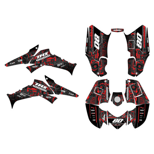 honda trx250ex graphics kit 2006-2026 rift series red