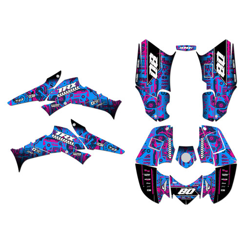honda trx250ex graphics kit 2006-2026 rift series magenta