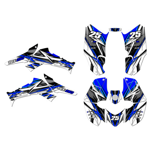 honda trx250ex graphics kit 2006-2026 shred series blue