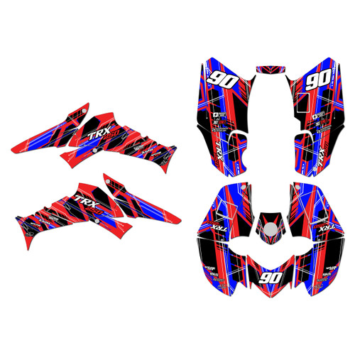 honda trx250ex graphics kit 2006-2026 swift series blue-shift