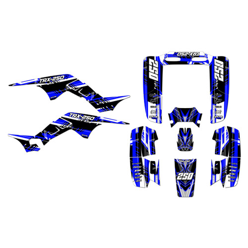honda trx250r graphics kit all years swift series blue