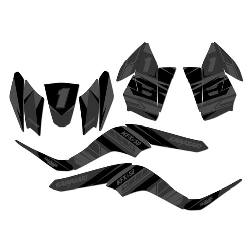 kawasaki kfx50 graphics kit 2007-2026 blazing series smoke