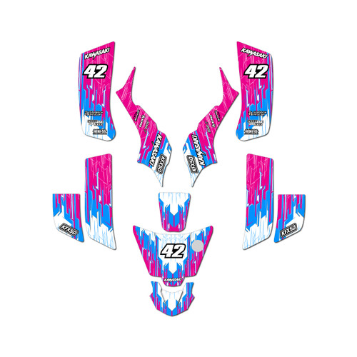 kawasaki kfx50 graphics kit 2003-2006 fracture series magenta