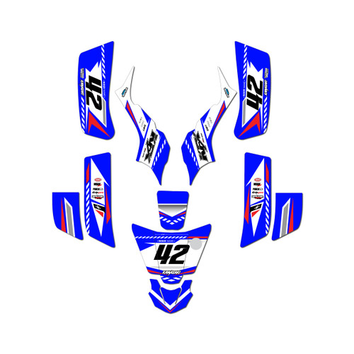 kawasaki kfx50 graphics kit 2003-2006 lethal series blue