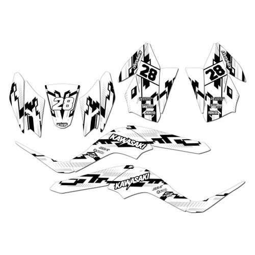 kawasaki kfx50 graphics kit 2007-2026 incision series white