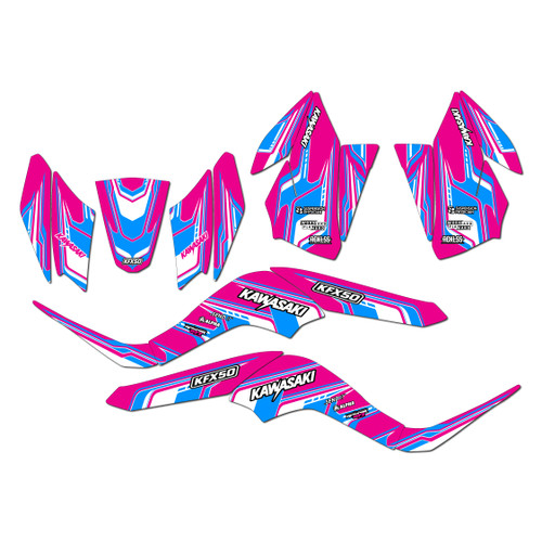 kawasaki kfx50 graphics kit 2007-2026 klutch series magenta