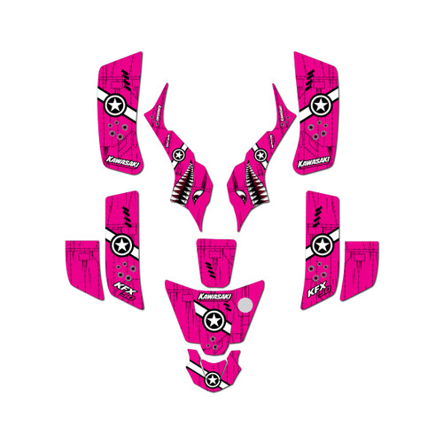 kawasaki kfx50 graphics kit 2003-2006 predator series magenta