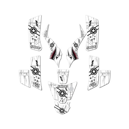 kawasaki kfx50 graphics kit 2003-2006 predator series white