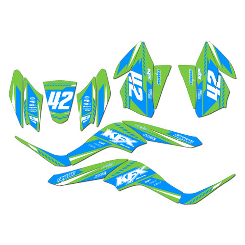 kawasaki kfx50 graphics kit 2007-2026 lethal series cyan