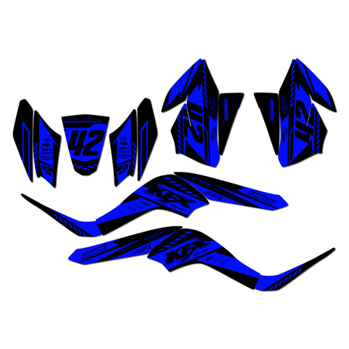 kawasaki kfx50 graphics kit 2007-2022 lethal series blue-shift