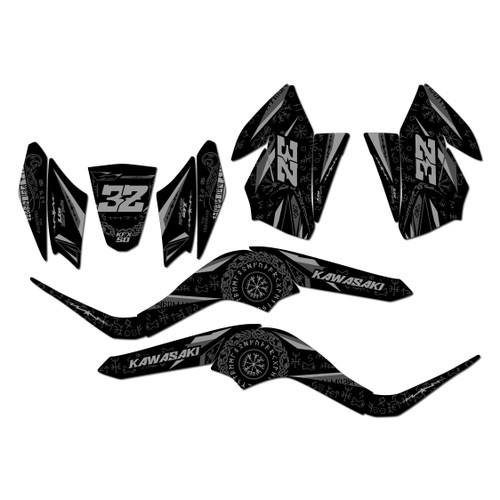 kawasaki kfx50 graphics kit 2007-2022 midgard series smoke