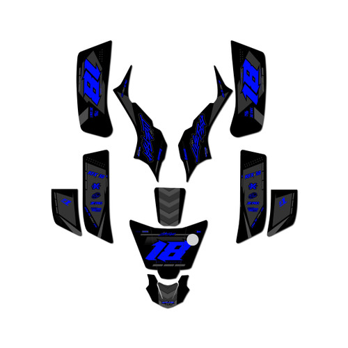 kawasaki kfx50 graphics kit 2003-2006 rebel series blue-shift