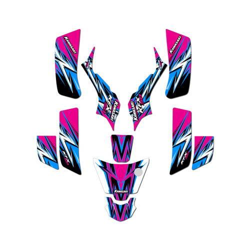 kawasaki kfx50 graphics kit 2003-2006 shred series magenta