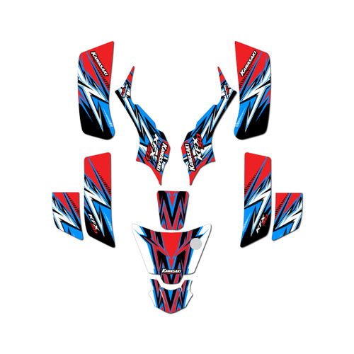 kawasaki kfx50 graphics kit 2003-2006 shred series red