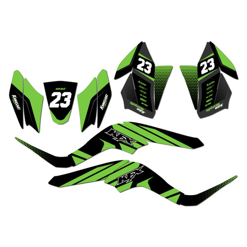 kawasaki kfx50 graphics kit 2007-2022 oem series green