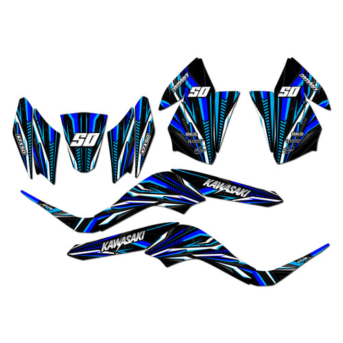 kawasaki kfx50 graphics kit 2007-2022 prime series blue