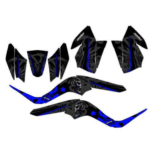 kawasaki kfx50 graphics kit 2007-2026 revolt series blue