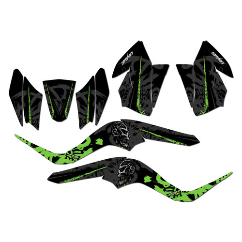 kawasaki kfx50 graphics kit 2007-2026 revolt series green