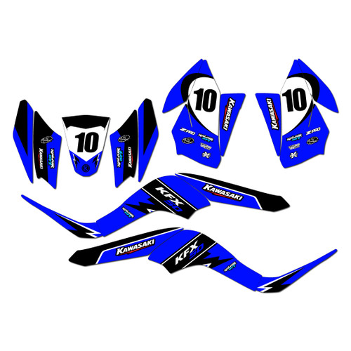kawasaki kfx50 graphics kit 2007-2022 speed series blue