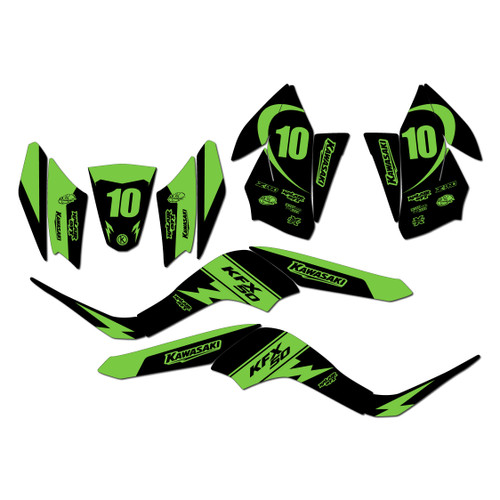 kawasaki kfx50 graphics kit 2007-2026 speed series green-shift