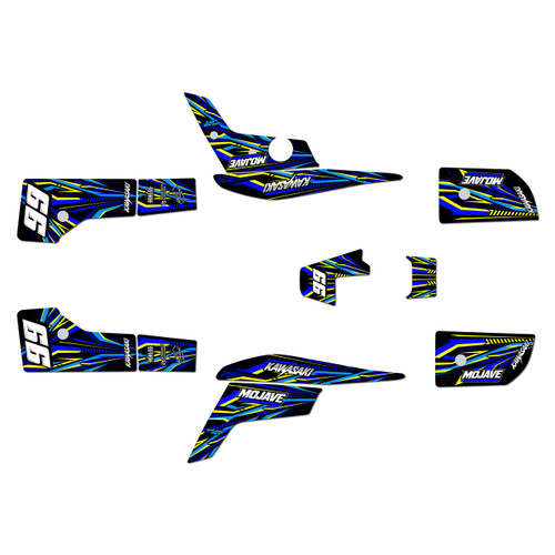 kawasaki mojave250 graphics kit all years prime series blue