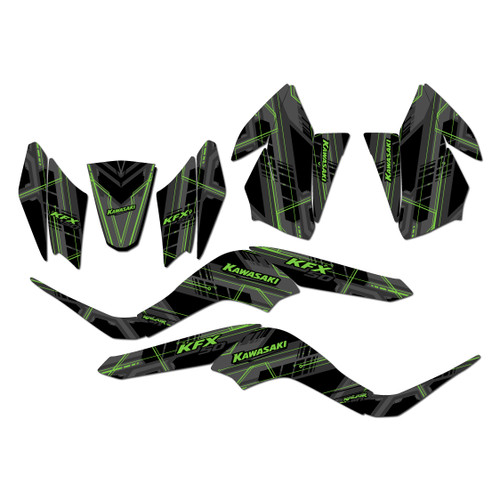 kawasaki kfx50 graphics kit 2007-2026 swift series green-shift