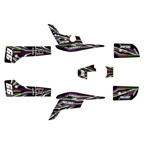 kawasaki mojave250 graphics kit all years revolt series purple