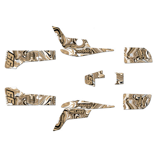 kawasaki mojave250 graphics kit all years snagged series tan