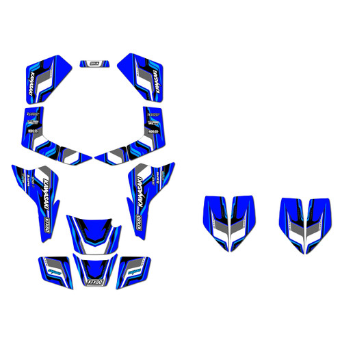 kawasaki kfx80 graphics kit all years klutch series blue
