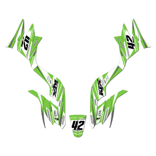 kawasaki kfx90 graphics kit all years lethal series green