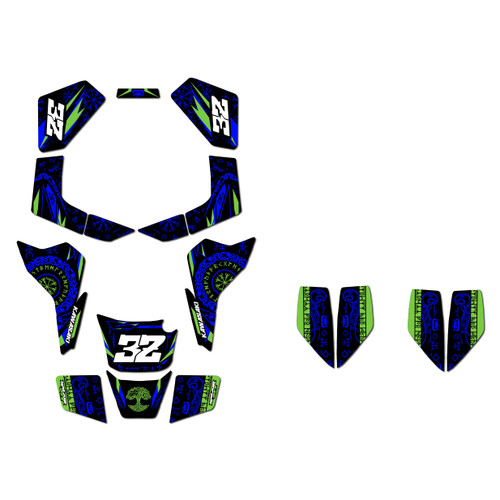 kawasaki kfx80 graphics kit all years midgard series blue