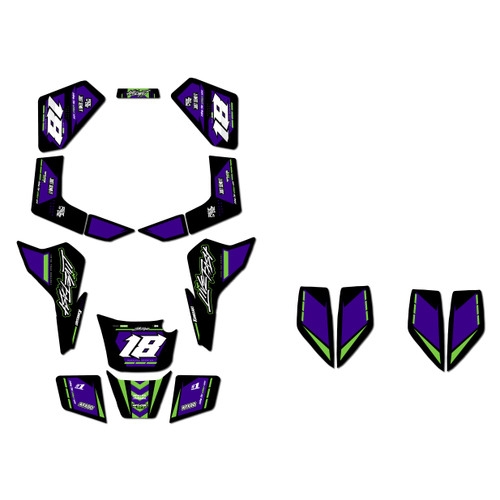 kawasaki kfx80 graphics kit all years rebel series purple