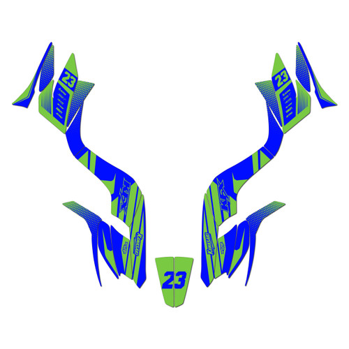 kawasaki kfx90 graphics kit all years oem series blue